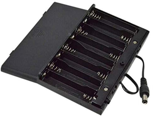 OEUVREBY 12V AA Battery Box DIY Battery Holder Battery Packs Case Power Bank Wired ON/Off Switch with Cover