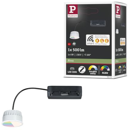 Paulmann 92452 LED Modul Einbauleuchte RGBW Coin 50 mm Coin 6W 500lm 230V dimmbar 2200-6500K Satin
