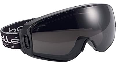 Bollé PILOPSF One Size Pilot Ventilated Smoked Glass Safety Goggles - Black