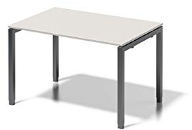 BISLEY Cito Schreibtisch, 650-850 mm höheneinstellbares U-Gestell, Metall, Gw334 Dekor Grauweiß, Gestell Anthrazitgrau, 80 x 120 x 85 cm