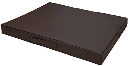 CopcoPet Hundematte Jumbo Orthopädisch Dunkelbraun 90 x 70 x 8 cm – Robustes Kunstleder – Waschbar, rutschfest & pflegeleicht – Für kleine Hunde, Wohnung, Garten, Transportbox – Extra dick