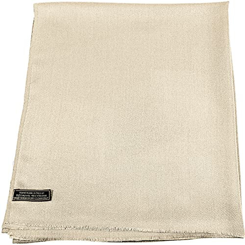 CJ Apparel Champagner Normallack Design Nepalesischer Fransenschal Zweite Wahl Schal Stola Wrap Pashmina NEU
