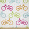 ABAKUHAUS Fahrrad Stoff als Meterware, Verschiedene Farbige Bikes, Microfaser Stoff für Dekoratives Basteln, 1M (230x100cm), Rosa Orange