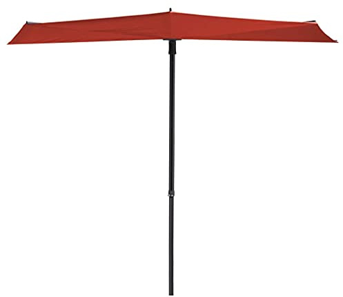 Madison Balkonschirm 50+ UV-Schutz Sonnenschirm Terrassenschirm Ampelschirm Marktschirm Gartenschirm Schirm 270x150cm Ziegelrot Aluminium Stahl