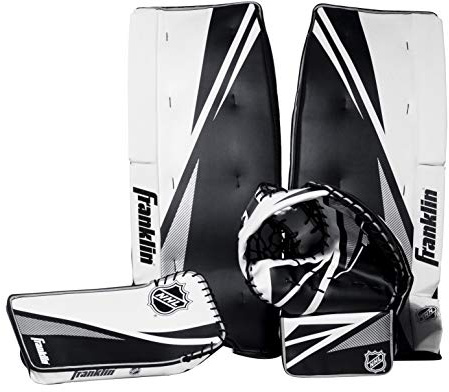 Franklin Sports Street Hockey Goalie Set - Leg Pads - Catch Glove - Blocker - Premium Durability - Officially Licensed NHL Product