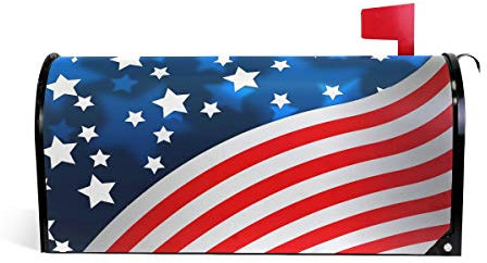 Linomo Magnetbriefkasten-Abdeckung USA Amerika Flagge Briefkasten-Umschlag Briefkasten-Abdeckung Haus Garten Hof Outdoor Deko für übergroße Größe 63,5 x 53,3 cm