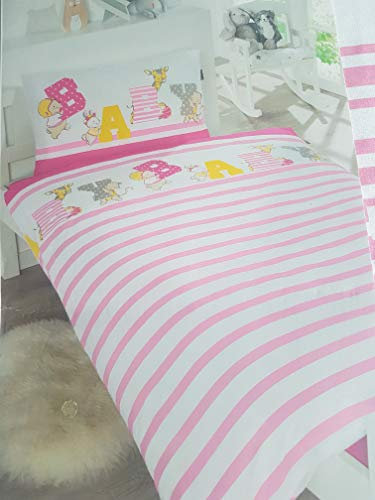 Babybettwäsche Set Giraffe Pink Oeko Tex Schiesser Renforce