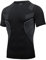 AMZSPORT Kompressionsshirt für Herren, kurzärmelig, Basisschicht, Athletisch, Laufshirt, Cool Dry Gym, Schwarz - 112017, L