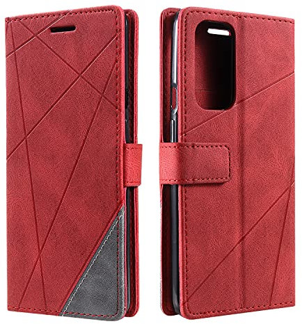 SONWO Coque pour OnePlus 9 Pro, Etui en Cuir PU Portefeuille Housse Fermeture Magnétique und Flip pour OnePlus 9 Pro, avec Fermeture Magnétique, Rouge