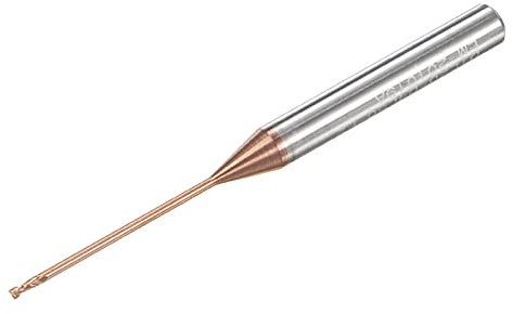 sourcing map Square Nose End Mill, 1mm Solid Carbide AlTiSin Coated Long Reach CNC Router Bits 2 Flutes Milling Cutter with Extended Neck, 20mm Cutting Length 4mm Shank