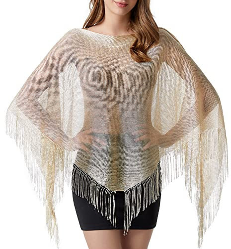 LoudSung Sheer Bikini-Bluse mit Fransen Sonnenbluse helle Seide Triangel-Panel Quaste Tücher für Damen und Mädchen