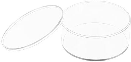 Dayaanee Runder Acryl-Behälter mit Deckel, transparent, rund, 15 x 6 cm, Aufbewahrungsboxen für Süßigkeiten, Pillen, Nägel, Perlen und kleinen Schmuck