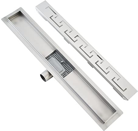 Plumbsys Duschrinne Edelstahl Länge 50cm, Ablaufrinne für Badezimmer,Duschablauf Siphon mit Geruchsstop und Haarsieb,Ablaufrinne extra flach,Schnelle Drainage