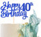 1 Stück Happy 40th Birthday Cake Topper Glitter 40 Geburtstag Tortendeko Prost auf 40 Jahre alt vierzig fabelhafte Tortendekorationen 40 Geburtstag Party Kuchen Dekoendeko Blau
