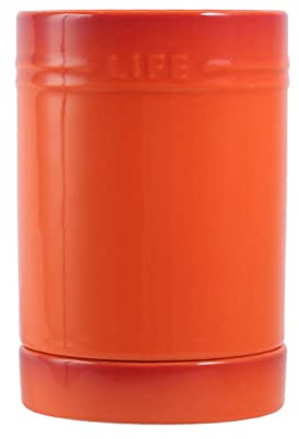 KEKEHOME Utensil Holder for Kitchen Counter Ceramic Cooking Utensil Crocks Countertop Organizer Vintage Farmhouse Kitchen Decor Caddy,4 x 6 Inches,Orange