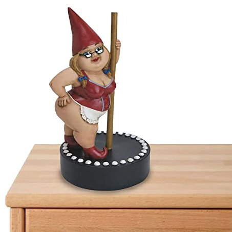 Lustige Hofzwerge | Miniatur-Gartenornamente | kreative Garten-Frühlingsdekoration, Stangenzwerg, Frühlings-Gartenstatue, tanzende Damen-Zwergstatue