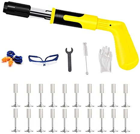 Nail Tool Nagelpistole, Nagelpistole mit 20 runden Nägeln,Nagelpistole mit Handschuhen Schlüssel für Brillen Ohrstöpsel,Nagel-Wandbefestigungswerkzeug für Zementwand