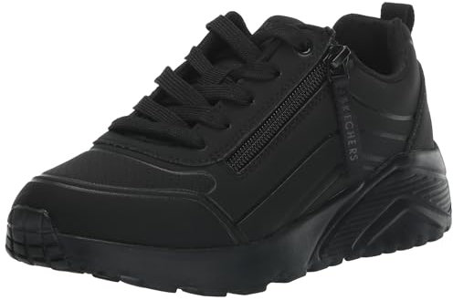 Skechers Unisex Kids Uno Lite Easy Zip Sneaker, Black, 3.5 UK