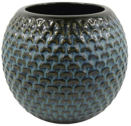 Leaf Cache-Pot d'intérieur en céramique 12,5 cm Bleu