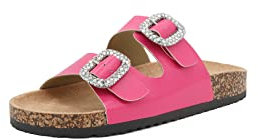 QUEEN HELENA Ciabatte con Strass con Fibbia Leggere Estive Donna R243 (Fucsia, Sistema Taglie Calzature EU, Adulto, Donna, Numero, Media, 38)