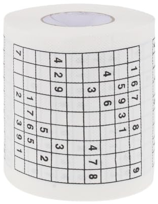 Sudoku Toilettenpapier Rolle Stoff, Kreativ Bedruckt | Weiße Papierrolle, für Haus und Laden, Originelles Geschenk mit Spezialmotiv