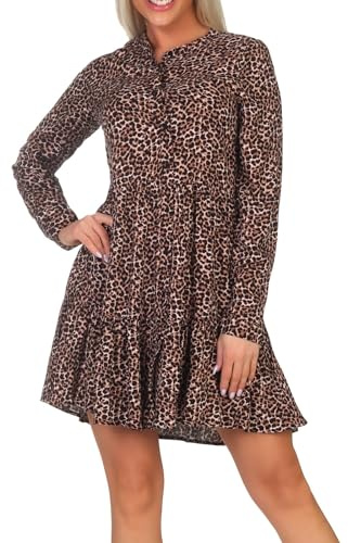 Hailys Damen Viskose Langarm-Kleid La44ura Minikleid