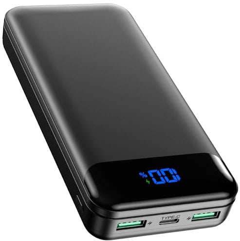 Enerwow Power Bank, 27000mAh Powerbank PD 30W Schnellaufladung Externe Handyakkus mit Digitaldisplay, USB C Tragbares Ladegerät mit iPhone 15 14 13 12 Pro Max und Andere Geräte