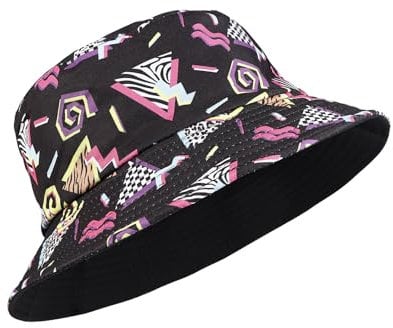 MILAKOO Fischerhüte Bucket Hat Retro 80er 90er Jahre Stil Modische Festivalhut Fischerhut Unisex Reversibel Anglerhut Doppelseitig Sonnenhut
