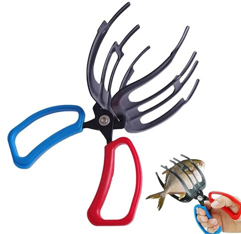 KEAGAN 3 Claw Fish Gripper, Fish Grabber Tool, Metal Fish Grippers, 3 Teeth Fishing Pliers Control Forceps, Fish Grips Anti-Slip Fishing Pliers Gripper, Fishing Pliers Gripper Fishing Accessories