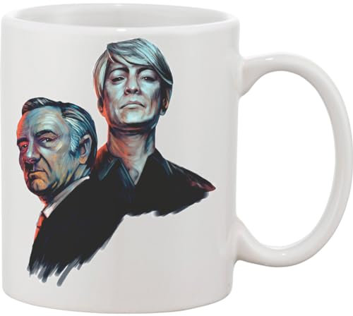 Claire and Frank The Underwoods Gemaltes Portrait-Keramiktasse, Weiß