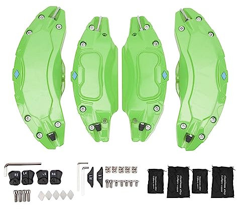 Niiyen 4 Stück Bremssattel-Abdeckung, Radsattel-Abdeckung, Auto-Bremssattel-Abdeckungen, Bremssattel-Erhalter, Rad-Bremssattel-Erhalter, Bremssattel-Verkleidung für Autos mit 19 20 Zoll (Grün)