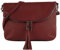 modamoda de T07L / T139L Damen Leder kleine Umhängetasche 2 Modelle handmade in Italy, Farbe:Purpurrot
