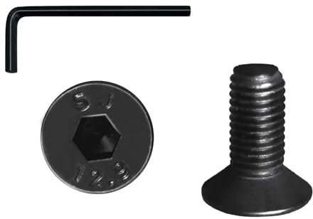 YEJAHY Lot de 20 vis à tête fraisée M8 x 16 en acier au carbone haute résistance pour machines, équipement de machine, boulons, noir