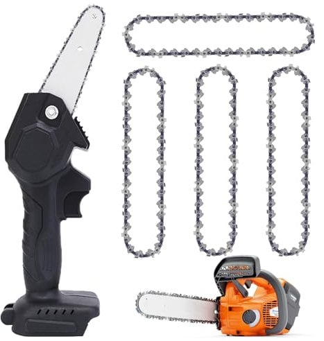 4 Stück 6 Zoll Kettensäge Kette: 37TG Sägeketten 6 zoll mini Kettensäge Kette, 1/4 Zoll 18Klinge Kettensägenketten, Ersetzbar Mini-Sägekette für 18.5cm Bar, für Zimmerei und Landschaftsbau