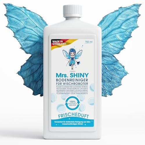 Mrs. SHINY - Détergent pour produit aspirateur laveur avec parfum de fraîcheur - produit nettoyant aspirateur laveur - nettoyant pour sol pour robot de nettoyage - pour tous les aspirateurs - 750 ml