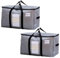 TAILI Moving Bags Silver Heavy Duty 2 Pack Extra Large Storage Bags with zips,Clear Window & Reinforced Handles, Waterproof storage for Moving,Travel,Clothes,Beddings,Camping,Loft