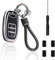 Black Key Shell for Audi Key Fob Cover, Key Case Shell with Valve & Keychain Compatible with Audi A1 A3 Q3 Q7 R8 A6L TT Smart Schwarze Schlüsselhülle für Audi mit Schlüsselanhänger,