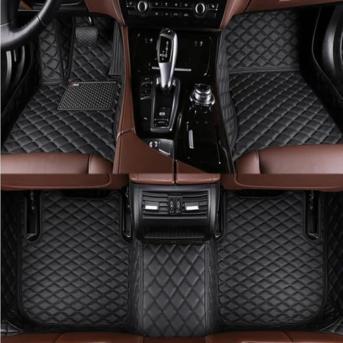 ELODEK Auto FußMatten Leder Fussmatten für Cupra Formentor V25 2021 2022 2023 2024 2025, Custom Allwetter wasserdichte Bodenmatte Set Abdeckung Vorne Hinten Teppiche,A-Black