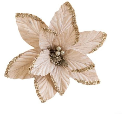 Weihnachtsbaumkränze, Rattan-Ornamente, künstliche Weihnachtsstern, für Zuhause, Festival, Hochzeit, Party, Neujahr, 30 cm, champagnerfarben