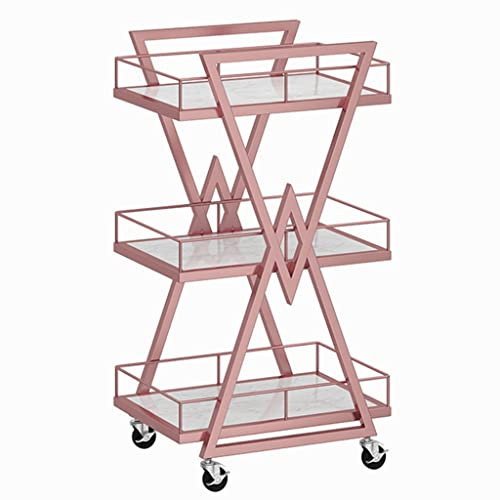 SXYKXYDL Rollwagen für Schönheitssalons, Kosmetikerwagen mit Rädern, Metallwagen für Salon, Spa, Medizin, mobiler Aufbewahrungs-Organizer für die Schönheit (ROSA)
