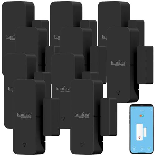 Luminea Home Control Tür-Fensterkontakt: 10er-Set WLAN-Tür- und -Fensteralarm, weltweiter App-Zugriff (Alarm wenn Tür geöffnet Wird, WLAN-Fenster-Sensor)