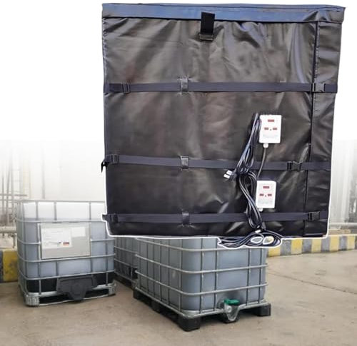 Metal Oil Drum Heater, 6000W IBC Ton Barrel Heater, Oil Drum Electric Heating Jacket for Valves, Instruments, Tanks, Grease Keg Heater, 0-150℃,275Gallon/1000L,Black