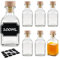 BLIENKREBY 6x Botellas de Vidrio de 100 ml con Corcho, Botella Cristal con Tapón de Corcho, con 12 Etiquetas y Rotulador, Botella Vidrio para Licores Caseros, Aceite & Cerveza Artesanal