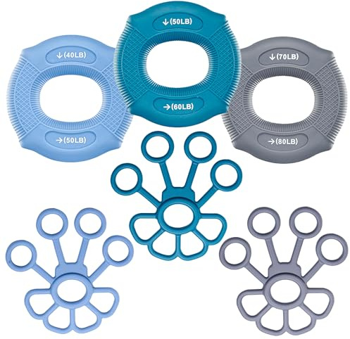 Gimars Griffkrafttrainer 6er-Set Handtrainer fingertrainer 40-80LB Handkraft trainer Stressabbau 4-8KG Hand grip Griffkraft trainer Hand Finger Training Kit für Muskelentlastung