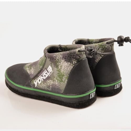 Stivali da pesca in neoprene unisex, 5 mm, design autobloccante con presa migliorata, suola in feltro antiscivolo e chiodi in acciaio (10 (43-44), verde militare