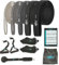 CHILLZ Pull Up 5 Resistance Bands, Exercise Band, Pull Up, in KG + FREE CABLE ANKLE STRAPS, with Handles, Door Anchor, Bag. Black, Grey, White gradient. New Workout Guide Designed by Pro Online PT.