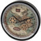 formano Wanduhr Weltkarte Zahnräder 40x40 cm Metall sichtbar drehende Zahnräder, Spiegel-Elemente, modernes Design, batteriebetrieben, stilvolle Uhr für Wohnzimmer und Büro
