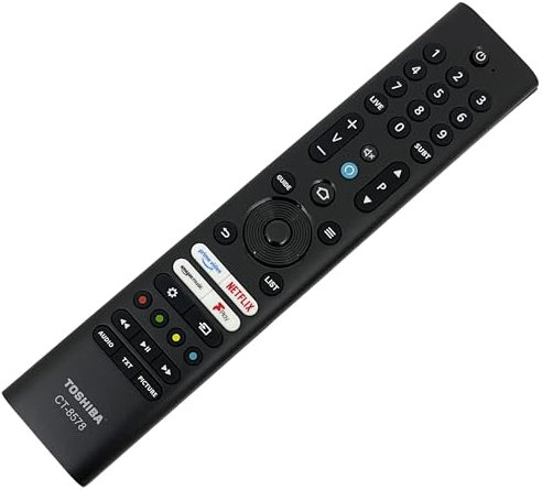 Genuine Replacement For Toshiba CT-8578 TV Remote Control Compatible With CT-8570 CT-8565 43UF3D53DB 50QF5D53DB Smart 4K Fire LED Alexa FPlay Voice