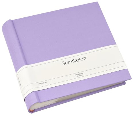 Semikolon 374267 Fotoalbum Classic für 200 Fotos im Format 10 x 15 cm, Einsteckalbum mit Buchleinenbezug, lilac silk, lila