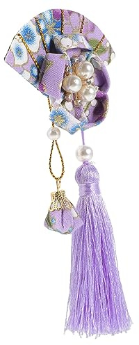 LIFKOME Damen Haarklammer Japanische Fächer Haarspange mit Quaste Elegantes Haarschmuck für Cosplay und Festivals Asiatische Haaraccessoires für Frauen